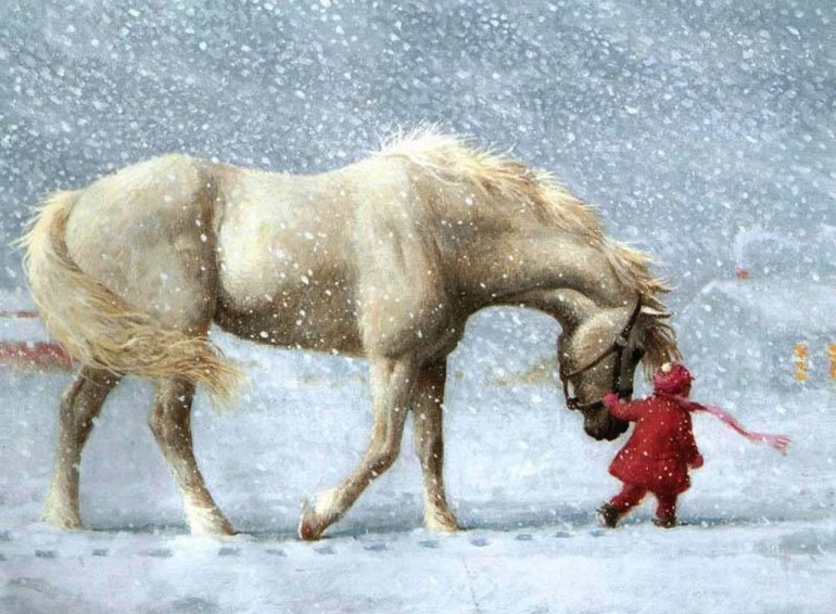 christmas-scene-horse-theme