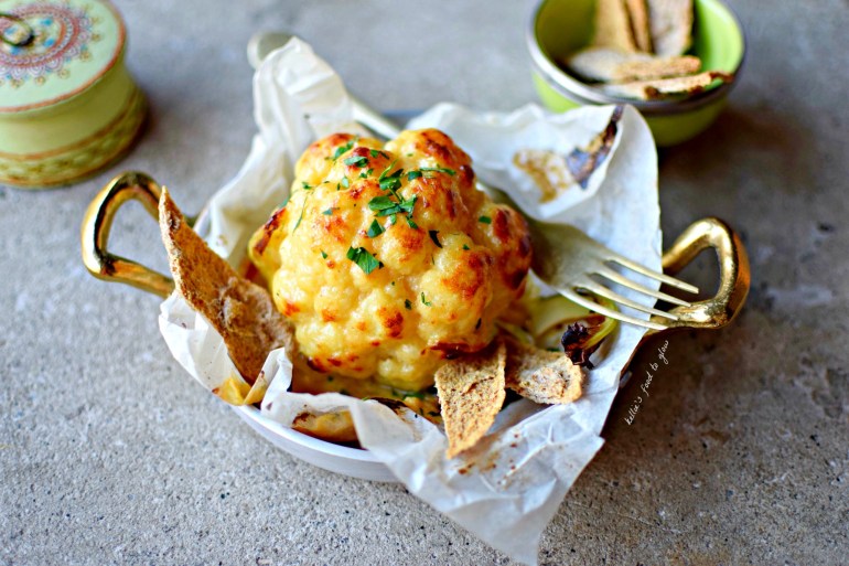 Cauliflower covered in bubbling, boozy rarebit cheese sauce is hard to resist, especially when the cauliflower is given a boost through a simple brining. Enjoy as a side dish, light lunch or supper. Easy cheesy goodness guaranteed!